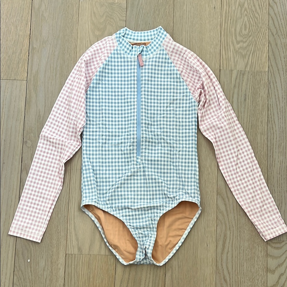 J. Crew Pink and Blue One Piece Swimsuit